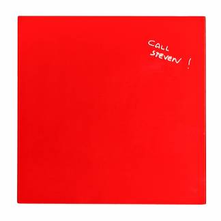 Glastavle 38x38cm Magnetisk Rød Stilfuld glastavle lavet af hærdet glas med magnetisk overflade til sikker brug i hjemmet eller på kontoret.