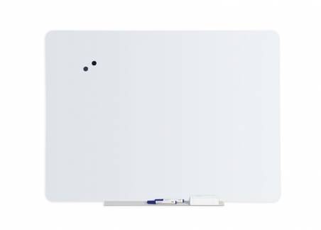 Glastavle 90x120cm Magnetisk Hvid Stilfuld glastavle lavet af hærdet glas med magnetisk overflade til sikker brug i hjemmet eller på kontoret.