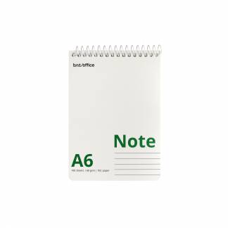 Spiralblok A6 Linjeret Top spiral 100 Ark 60g Linjeret spiralbog i A6-format med 100 ark og 60 gram papir. Topspiralindbundet, FSC-mærket og mikroperforeret.