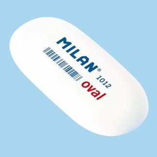 MILAN Viskelæder 1012 12 stk Dette ovale hvide viskelæder i blødt syntetisk gummi fra MILAN er et af de bedstsælgende viskelæder.