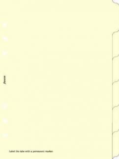 Filofax Clipbook 6 Indeksfaner A5 Creme Cremefarvede og skrivbare A5-faner, 6 stk.