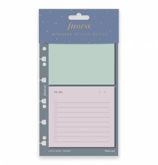 Filofax Sticky Notesblok Minimal Filofax Minimal Sticky Notepads er perfekte til hurtige noter, påmindelser og ideer. Hvert sæt indeholder to blokke med 25 ark i hver.