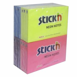 Notesblok 12st 76x127 100 Blad Assorterat Neon Selvkl&aelig;bende Sticky Notes, der kl&aelig;ber overalt igen og igen uden at beskadige underlaget.