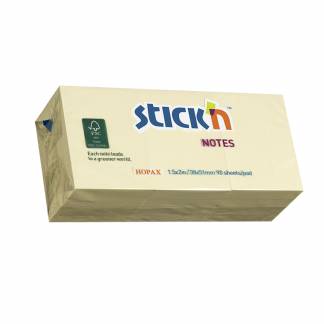 Notesblok 38x51 90 Blad Gul Selvklæbende Sticky Notes lavet af mere miljøvenligt papir. 12 blokke pr. Pakke. 90 ark 38x51mm.
