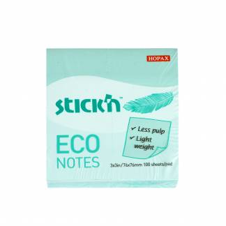 Notesblok ECO 76x76 100 Blad Blå Selvklæbende Sticky Notes, der klæber overalt igen og igen uden at beskadige underlaget.