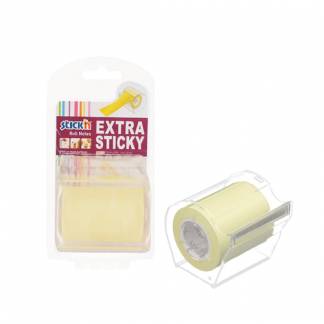 Note Roll Extra Sticky 50x10mtr Gul Pastel Notesrullen gør det nemt at lave noter i alle størrelser, klæber på flere overflader og har en stærk, langvarig vedhæftning.