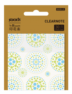 In Bloom Clearnote 30 Ark En delvist gennemsigtig lap med et smukt mønster. Materialet er plastik, så det er også vandafvisende.Pakken indeholder 30 etiketter med klistermærker.