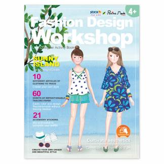 Aktivitetsbog Sunny Island Selvklæbende udskiftelige ark til børn, der ønsker at skabe deres egen designede stil. 30 ark pr blok. Halvgennemsigtigt papir.