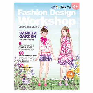 Aktivitetsbog Vanilla Garden Selvklæbende udskiftelige ark til børn, der ønsker at skabe deres egen designede stil. 30 ark pr blok. Halvgennemsigtigt papir.