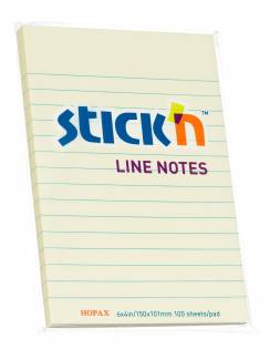 Notesblok FSC 152x101 100 Ark Linjeret Pastelgul Notepad FSC 152x101 mm, linjerede ark i pastellgul. Hver blok indeholder 100 ark FSC-certificeret papir.
