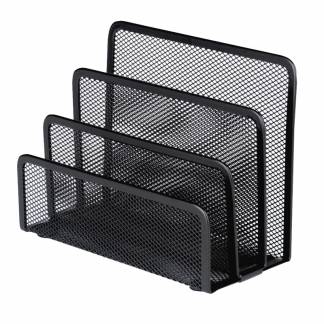 Brevholder Sort Sort. 132x175x80mm (højde x bredde x dybde). MESH skrivebordsserien er skandinavisk designet mesh-metal skrivebordstilbehør til alle formål.