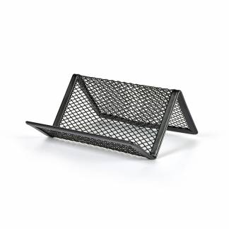 Visitkortholder Sort Sort visitkortholder i mesh metal af god kvalitet. Mål: 25x10x00mm (højde x bredde, længde).