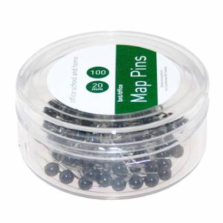 Kortnåle 100 Stykk Sort 100 sorte kortnåle med rundt hoved.