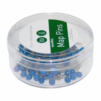 Kortnåle 100 Stykk Blå 100 blå kortnåle med rundt hoved.