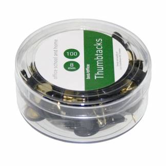 Flade Tegnestifte 100 Stykk Sort 100 sorte tegnestifter til opslagstavler og lignende.