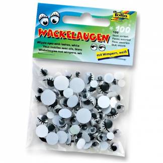 Rulle Øjne med Øgnevipper 100stk Selvklæbende rulleøjne i forskellige størrelser. Perfekt til at lave figurer eller til at dekorere og udsmykke dit håndværk.