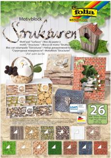 Motivblok 26 ark 24x34cm Folia Motivblok indeholder 13 ark motivkarton og 13 ark motivpapir i smukke mønstre, perfekt til alt fra kortfremstilling til scrapbooking og dekorationer.