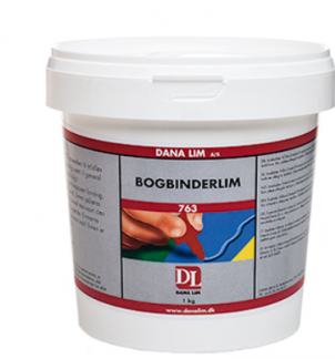 Dana Bogbinderlim 763 1kg Bogbinderlim 763 er en vandbaseret all-round lim til papir, karton, træ, visse plasttyper, læder, stof m.m