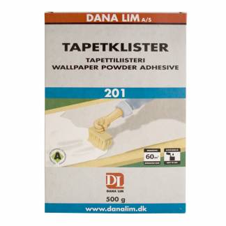 Dana Tapetklister 201 500g Tapetklister 201 er en letopløselig ekstrafin pulver stivelsesklister.