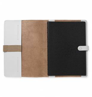 Dokumentmappe The Original A4 Grå Denne elegante dokumentmappe i læder er fremstillet i Storbritannien og er inspireret af designet af den første systemkalender skabt af Filofax.