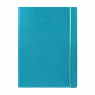 Filofax Notesbog A4 Linjeret Aqua Klassisk notesbog med omslag i lækkert kunstmateriale. Den smarte konstruktion gør det enkelt at flytte om på siderne samt nemt at indsætte og fjerne sider efter behov.