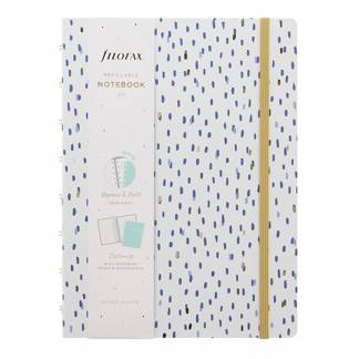 Filofax Notesbog A5 Linjeret Indigo Rain Dobbeltspiral.Flytbar indeksfaner en med lomme.Flytbar sidemarkør / linial. Kompatibel med alle A5- og A4 Filofax notesbøger.Multifunktionelle refiler og andet tilbehør kan tilkøbes.