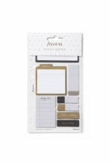 Filofax Notesblokke Moonlight Marker vigtige sider med dette sæt glamourøse guld, sorte og hvide aftagelige memo noter fra Moonlight Collection