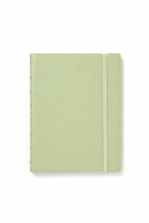 Filofax Notesbog A5 Linieret Sage Oplev Filofax-notesbogen med et blødt omslag i den beroligende farve Sage. Den ligger fladt, når du skriver, og giver en perfekt balance mellem stil og funktion.