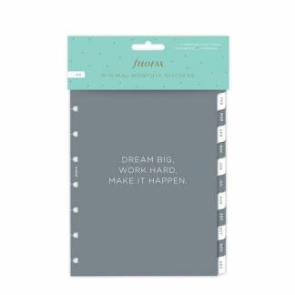 Filofax Register Notebook A5 Minimal Filofax Register - 12 faner, der er specielt designet til at passe perfekt til A5 Filofax-notesbogen, der kan genopfyldes.
