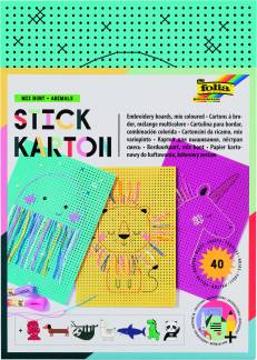 Broderiplade Dyr 175 x 245 mm Det kreative broderikit Mix Bunt-Animals" indeholder robust, perforeret karton.