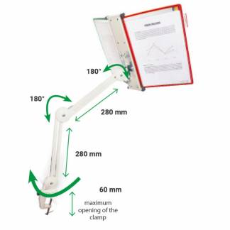 Flexarm med Skrueklemme Grå Den ekstremt fleksible svingarm giver en betydelig pladsbesparelse på din arbejdsplads.