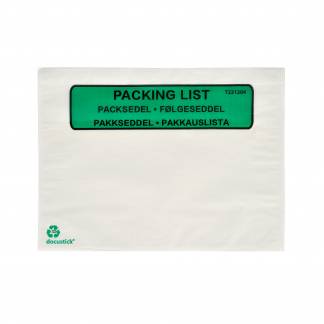 F&oslash;lgeseddellomme Papir C5 Med Tryk 1000st Packsedelskuvert C5 med tryk, 100% papper. M&aring;l 225x165mm.