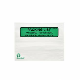 F&oslash;lgeseddellomme Papir C6 Med Tryk 1000st Packsedelskuvert C6 med tryk, 100% papper. M&aring;l 165x122mm.