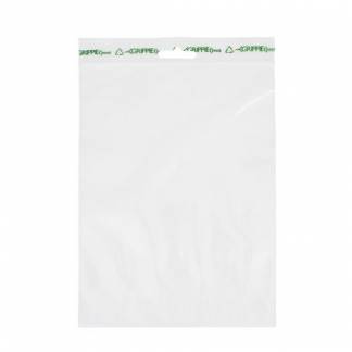 Grippie Green Lynlåsposer 300x400mm Lynlåsposer er en praktisk emballageløsning og har utallige anvendelsesområder. GRIPPIE Green er lavet af grøn polyethylen fremstillet af sukkerrør..