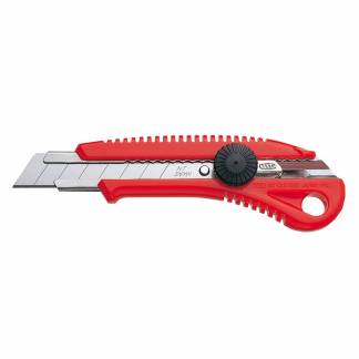 NT Cutter® Hobbykniv L-550 Sikkerhedsgreb 18mm NT Cutter® L-550 allround plastkniv med ergonomisk design til professionel brug. Leveres med 3 knækklinger af specialhærdet stål.