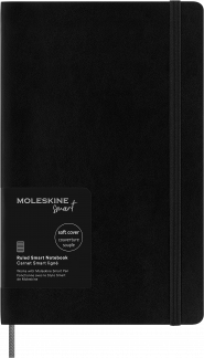 Smart Notesbog Soft Linjeret Large Sort Digital notesbog med blødt omslag som er kompatibel med Moleskines digitale Smart Pen.