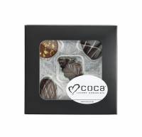 Sort karton&aelig;ske med rude - 55g 5stk. Luksus