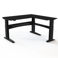 Hæve-/sænkebord | 160x160 cm | Sort  med sort stel