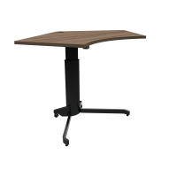 Hæve-/sænkebord | 138x92 cm | Valnød med sort stel