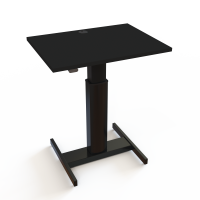 Hæve-/sænkebord | 80x60 cm | Sort  med sort stel