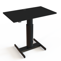 Hæve-/sænkebord | 100x60 cm | Sort  med sort stel