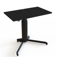 Hæve-/sænkebord | 100x60 cm | Sort  med sort stel