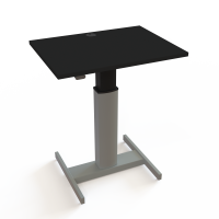 Hæve-/sænkebord | 80x60 cm | Sort  med sølv stel