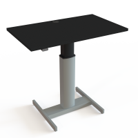 Hæve-/sænkebord | 100x60 cm | Sort  med sølv stel