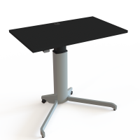 Hæve-/sænkebord | 100x60 cm | Sort  med sølv stel