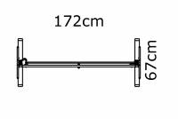 Hæve-/sænkestel | Bredde 172 cm | Hvid