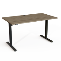 Hæve-/sænkebord | 140x80 cm | Valnød med sort stel