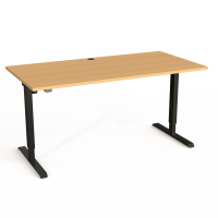 Hæve-/sænkebord | 160x80 cm | Bøg med sort stel