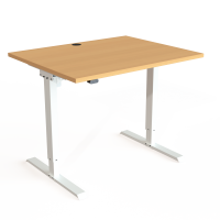 H&aelig;ve-/s&aelig;nkebord | 100x80 cm | B&oslash;g med hvidt stel