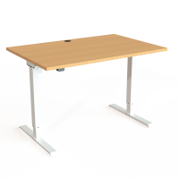 Hæve-/sænkebord | 120x80 cm | Bøg med hvidt stel
